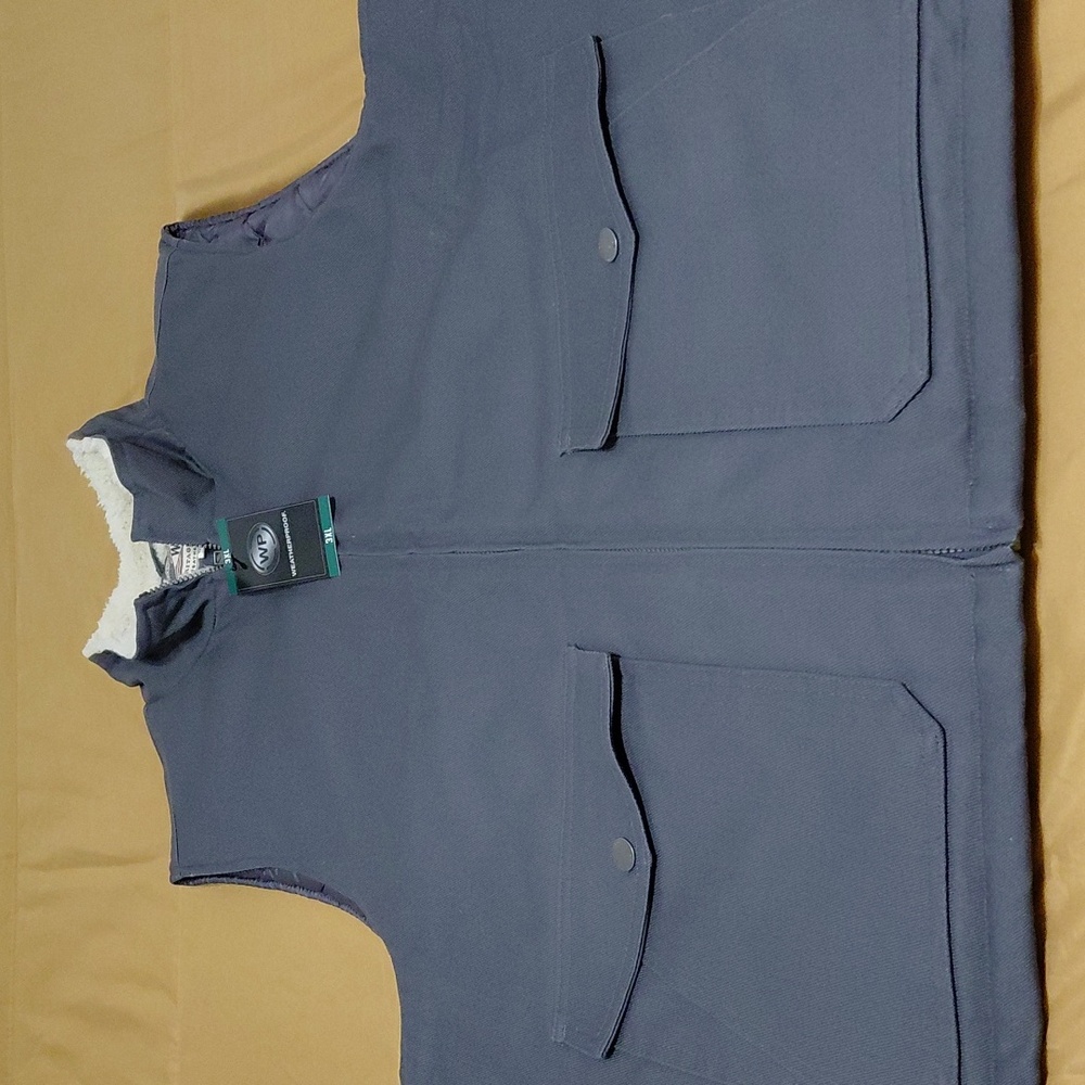 WEATHERPROOF Men's Gray Sherpa Collar Workwear Vest - 3XL
